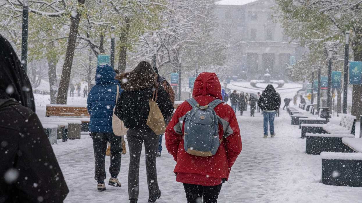 Première neige à Montréal.