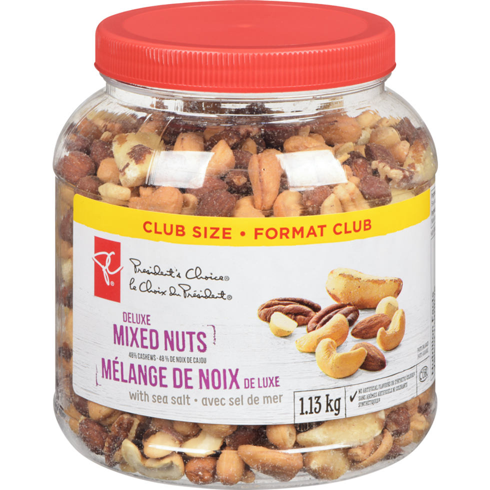 President's Choice Deluxe Mixed Nuts with Sea Salt, 1.13 kg.