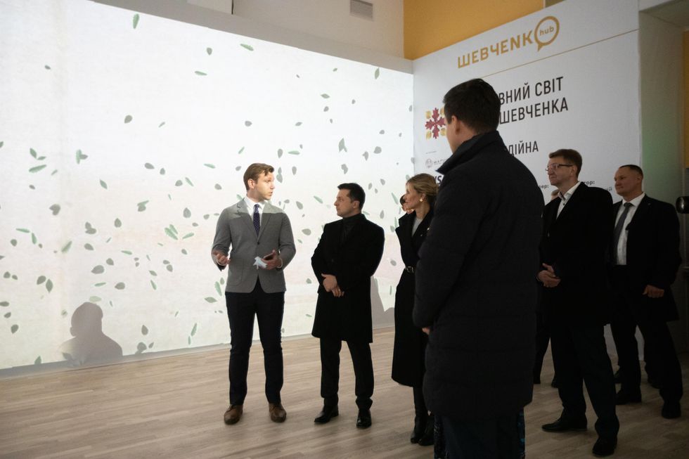 President Zelensky at the Immersive Shevchenko Exhibit.\u200b