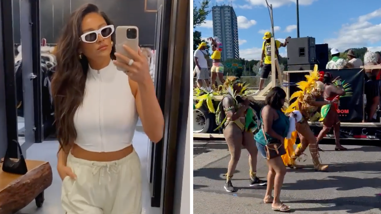 'Pretty Little Liars' star Shay Mitchell. Right: Toronto Caribana 2022.