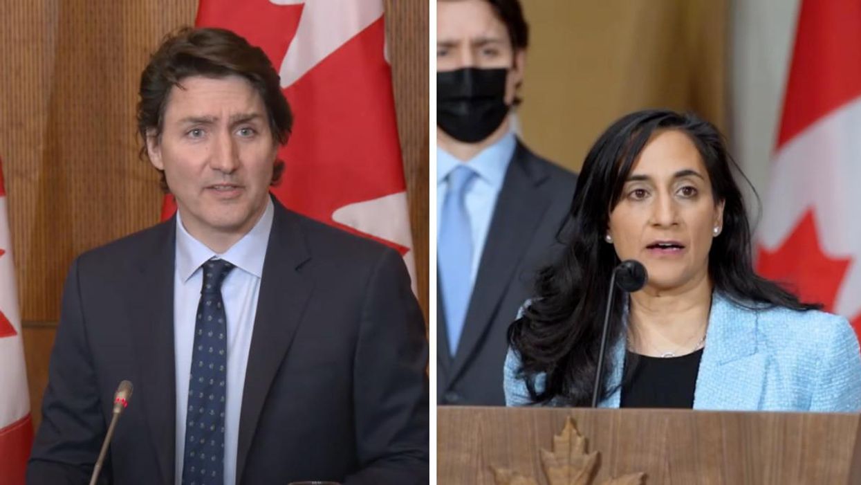 Prime Minister Justin Trudeau. Right: Defence Minister Anita Anand.