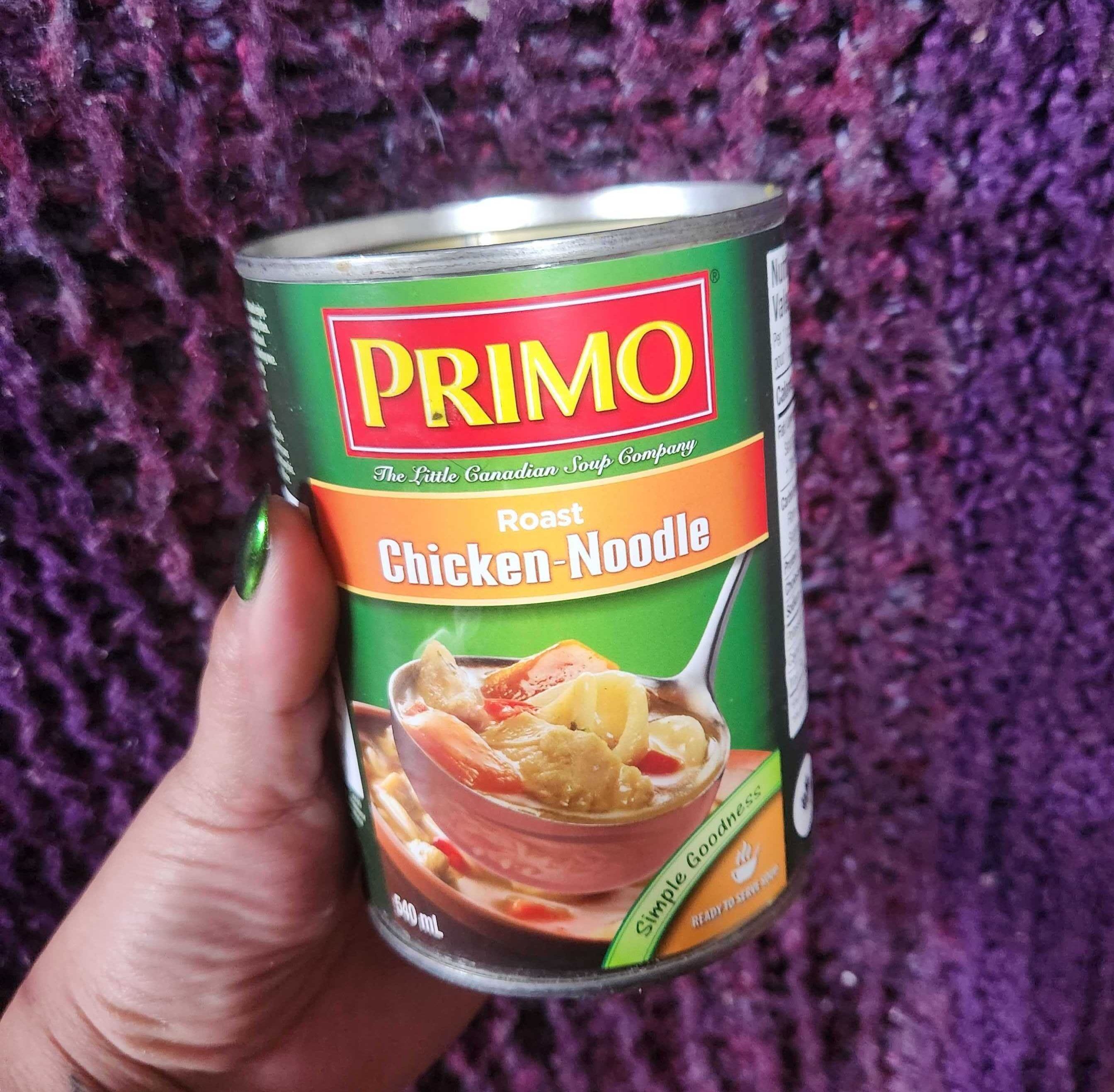 Primo Roast Chicken Noodle, $3.50 for 540 mL from Metro in Toronto.