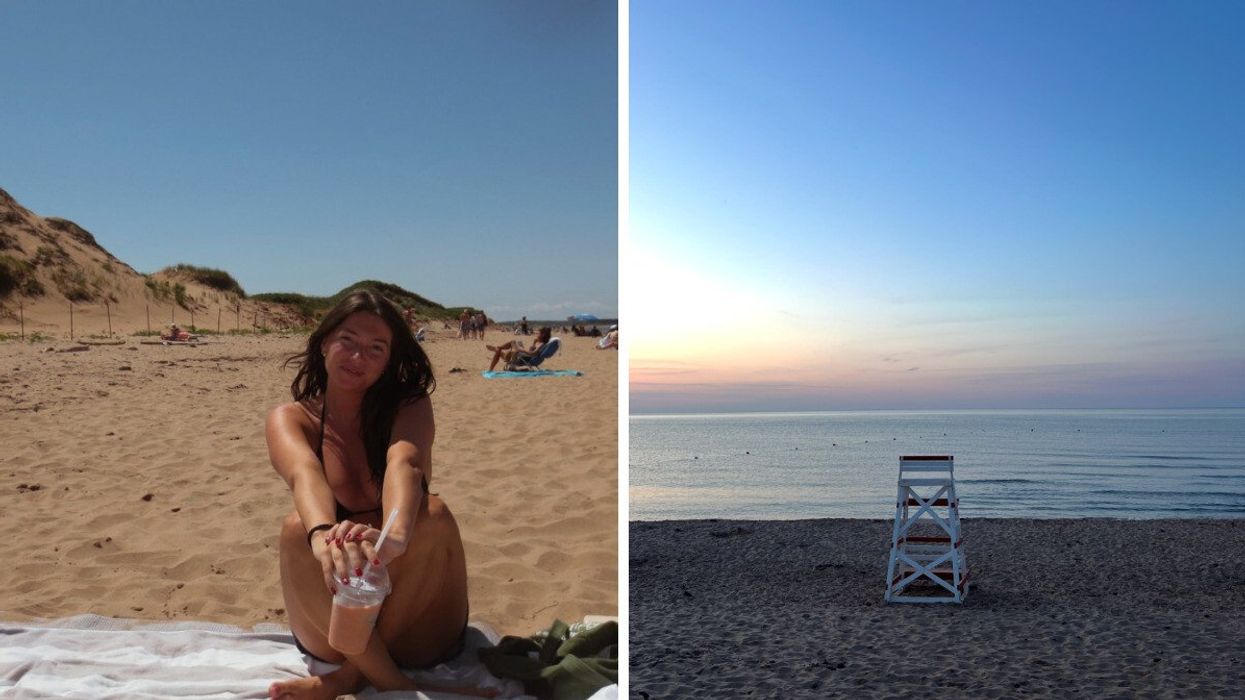 Prince Edward Island. Right: Beach in PEI.
