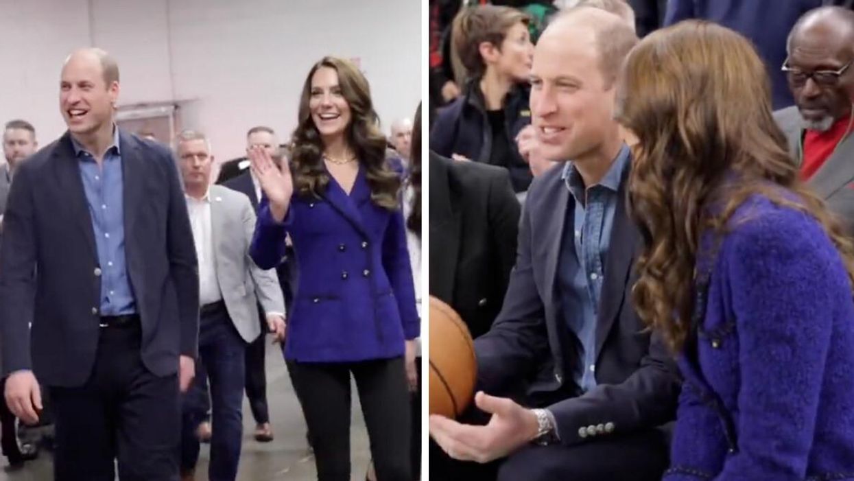 Prince William and Kate at the Celtics game in Boston.