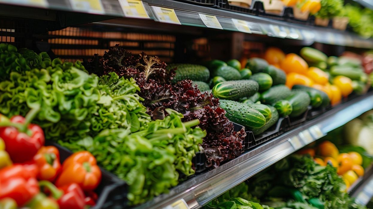 Produce section at a grocery store.