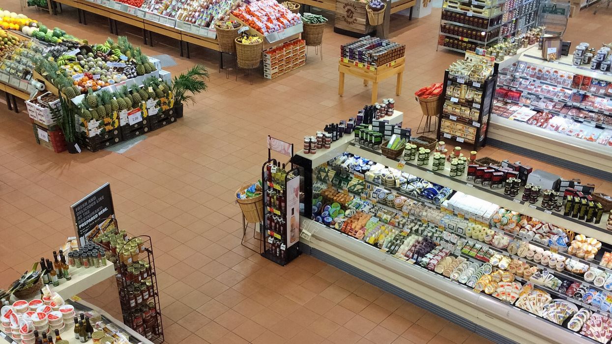 Products in a grocery store.