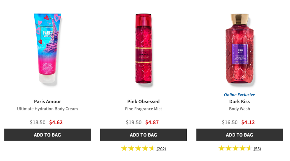 Produits corporels sur le site officiel de Bath & Body Works.