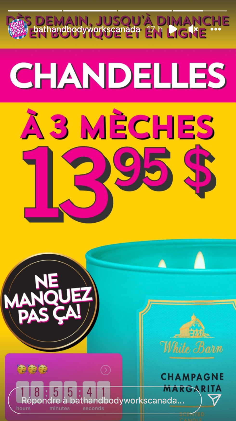 Promotion du Bath & Body Works