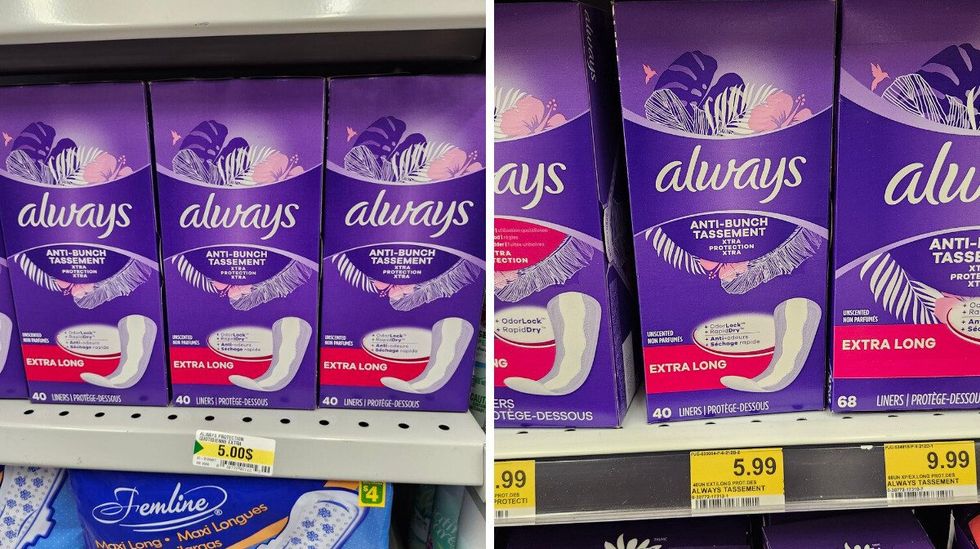 Prot\u00e8ge-dessous extra long marque Always en paquet de 40.