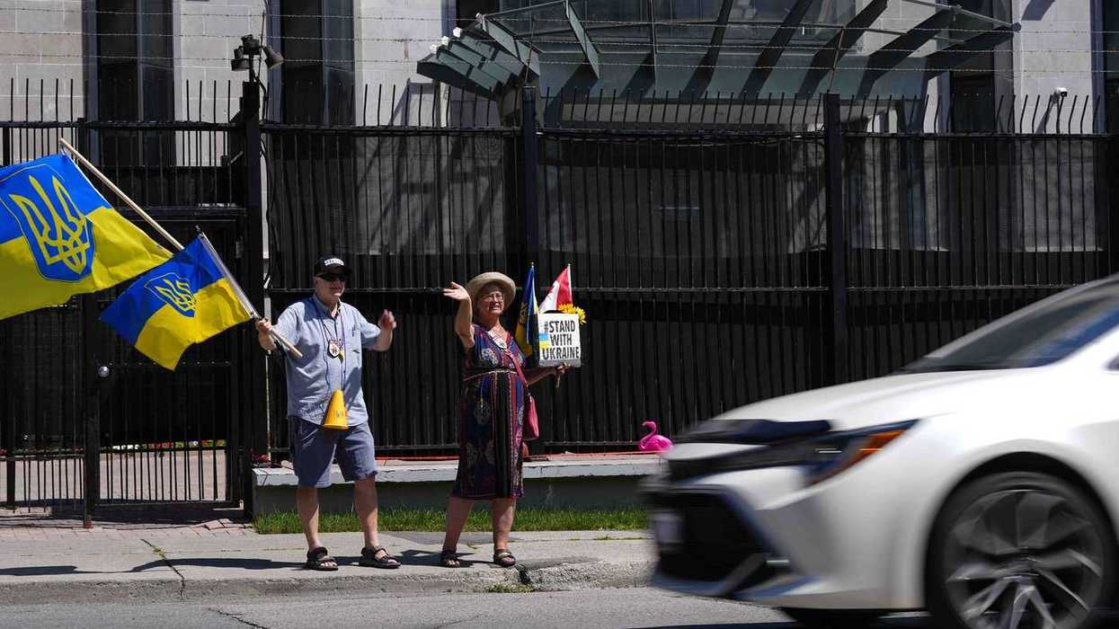 Protesters at Russian embassy in for long haul