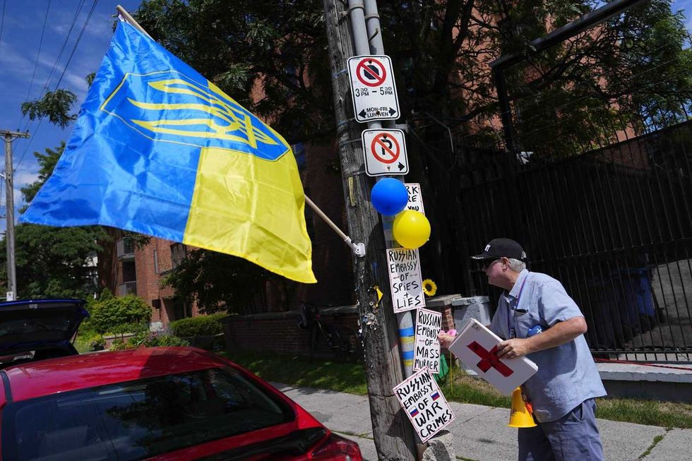 Protesters at Russian embassy in for long haul