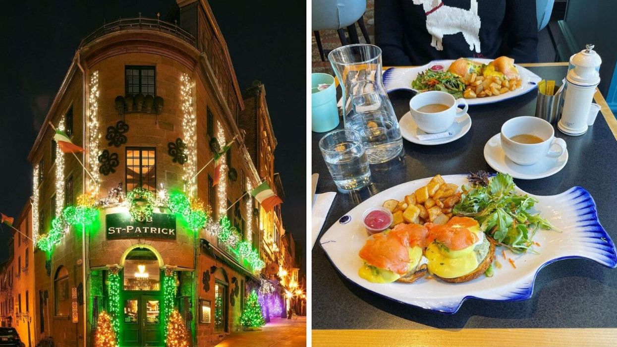 Pub Saint-Patrick. Droite : Brasserie Les Mordus.