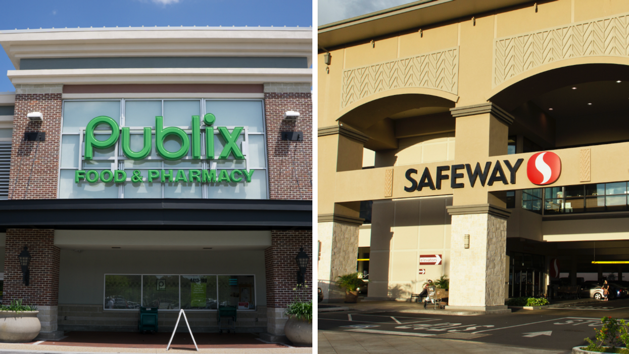 Publix grocery store. Right: Safeway grocery store.