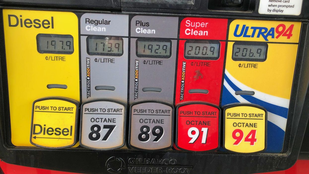 Pump prices at a Toronto gas station.