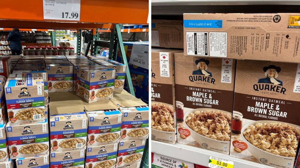 quaker instant oatmeal at costco and dollarama