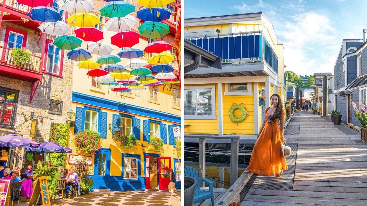 Québec City. Right: Victoria, British Columbia.