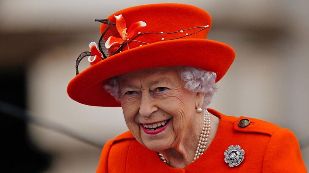 Queen Elizabeth II at the Queen's Baton Relay in October 2021.