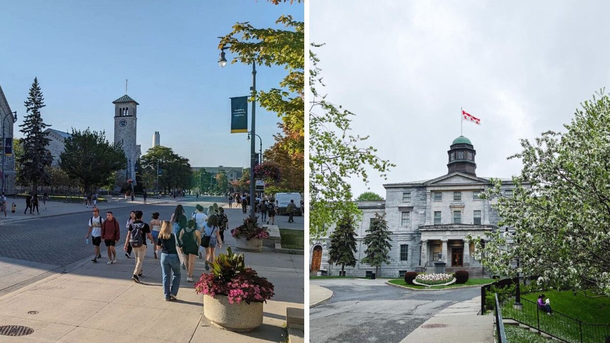 Queens University in Ontario. RightL McGill University in Quebec.