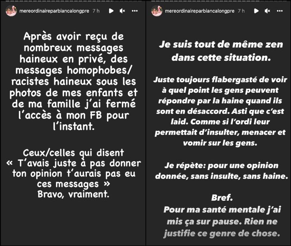 R\u00e9action de Bianca Longpr\u00e9.