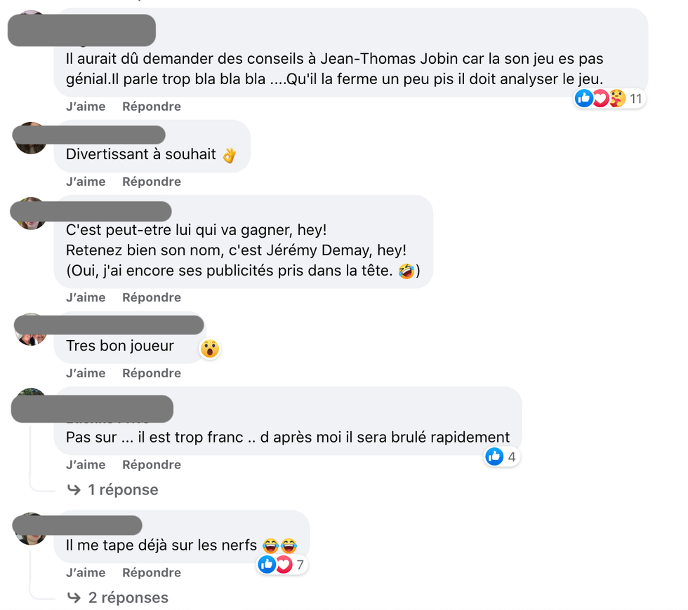 R\u00e9actions concernant J\u00e9r\u00e9my Demay de Big Brother C\u00e9l\u00e9brit\u00e9s 3.