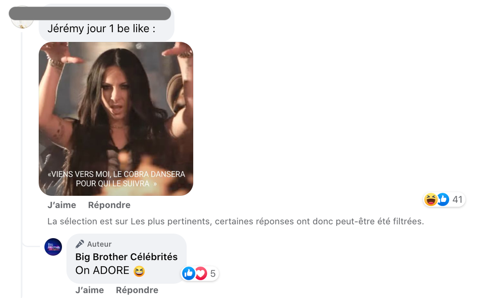 R\u00e9actions concernant J\u00e9r\u00e9my Demay de Big Brother C\u00e9l\u00e9brit\u00e9s 3.