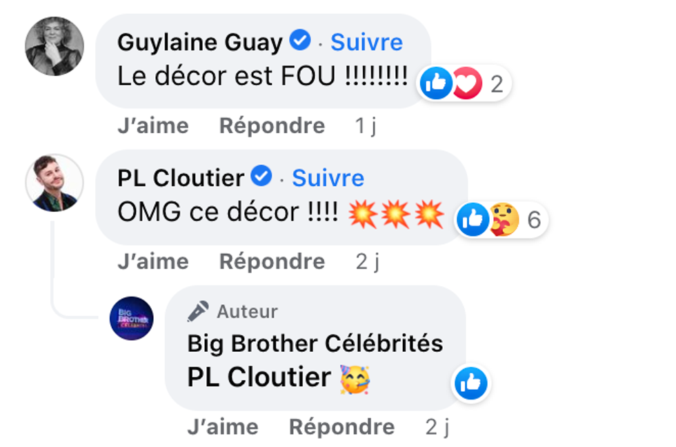 R\u00e9actions d'anciens candidats.