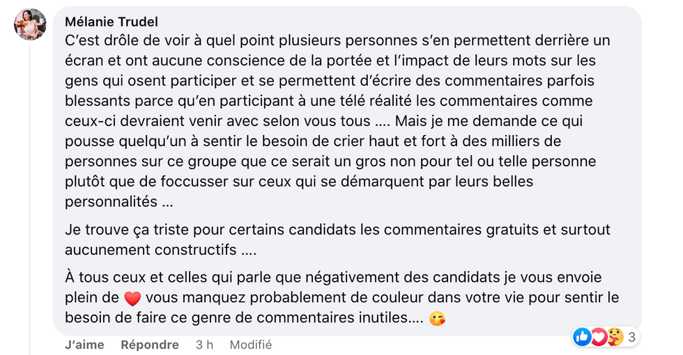 R\u00e9actions de M\u00e9lanie de 5 gars pour moi.