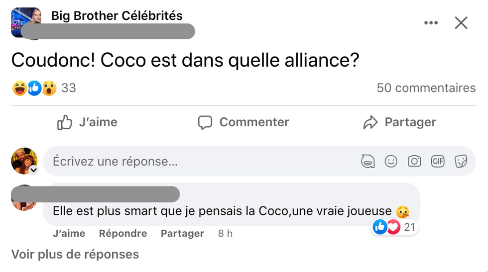 R\u00e9actions face au jeu de Coco \u00e0 Big Brother C\u00e9l\u00e9brit\u00e9s.