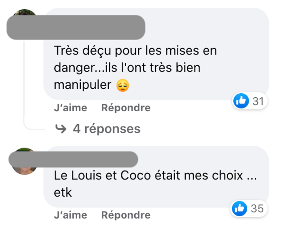 R\u00e9actions face \u00e0 la mise en danger de Natalie.