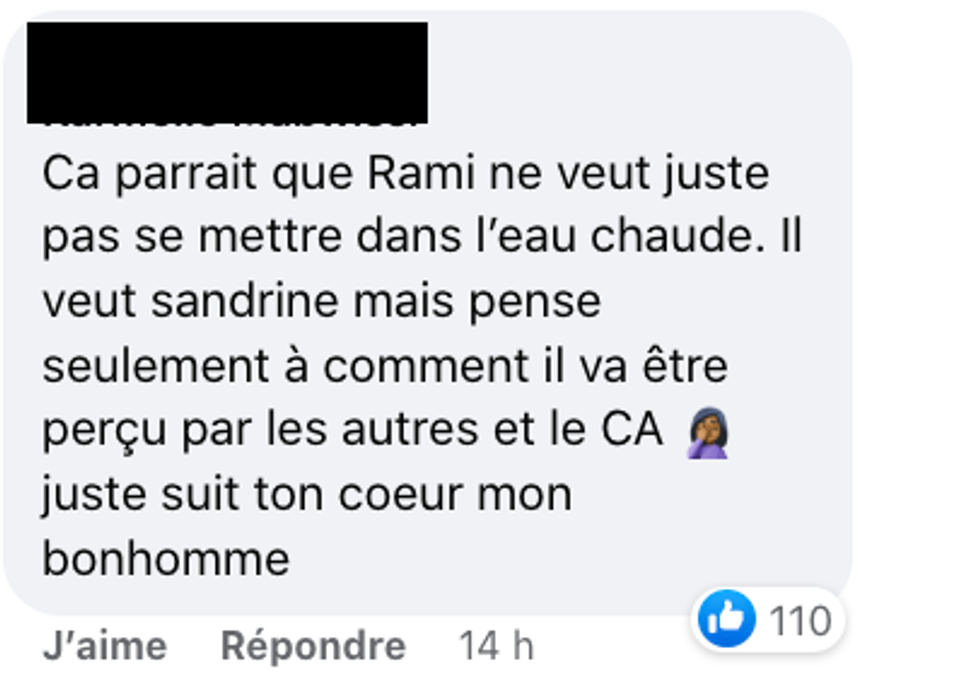 R\u00e9actions face \u00e0 Sandrine et Rami d'OD.