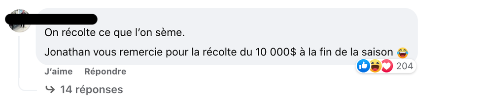 R\u00e9actions suite au d\u00e9part de Jonathan.