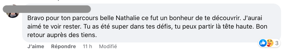 R\u00e9actions suite au d\u00e9part de Natalie Choquette.