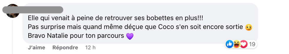 R\u00e9actions suite au d\u00e9part de Natalie Choquette.