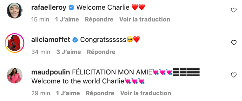 R\u00e9actions suite \u00e0 l'accouchement d'Audrey-Anne Jean.