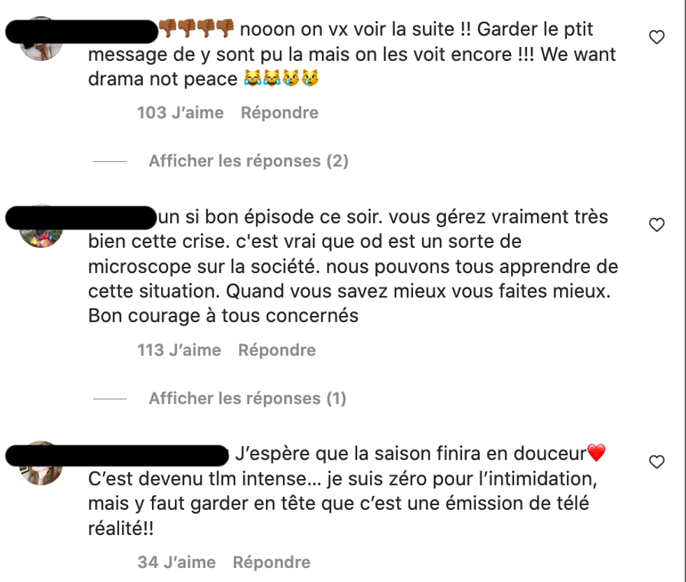 R\u00e9actions suite \u00e0 l'\u00e9pisode sp\u00e9cial d'OD.