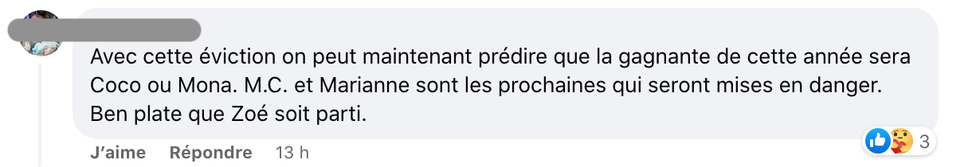 R\u00e9actions suite \u00e0 l'\u00e9viction de Zo\u00e9 Duval.