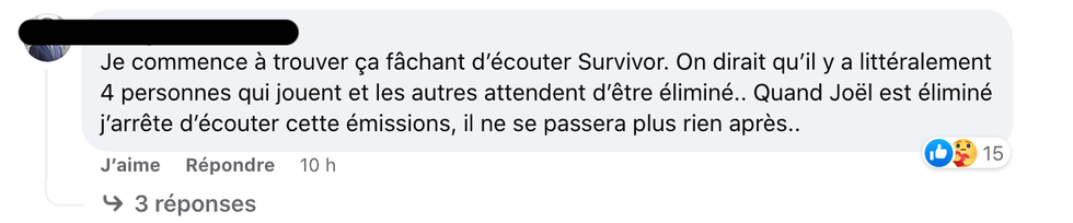 R\u00e9actions suite \u00e0 la 2e \u00e9limination de Sylvain.