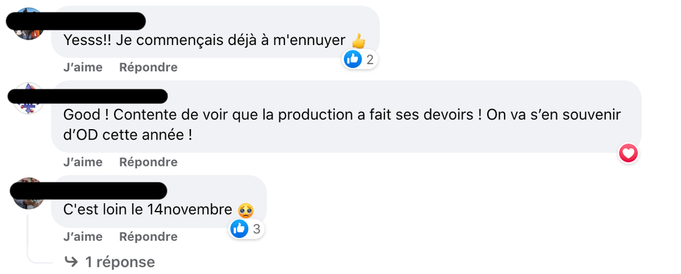 R\u00e9actions sur le nouvel horaire d'OD.