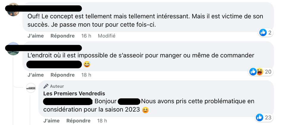 R\u00e9actions sur le retour des Premiers Vendredis.