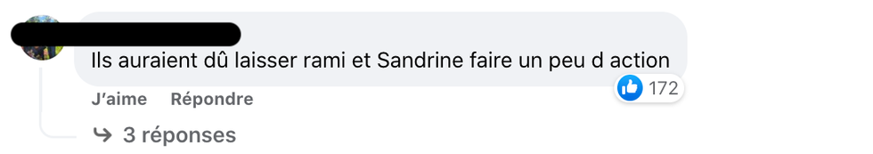 R\u00e9actions sur les couples finalistes.