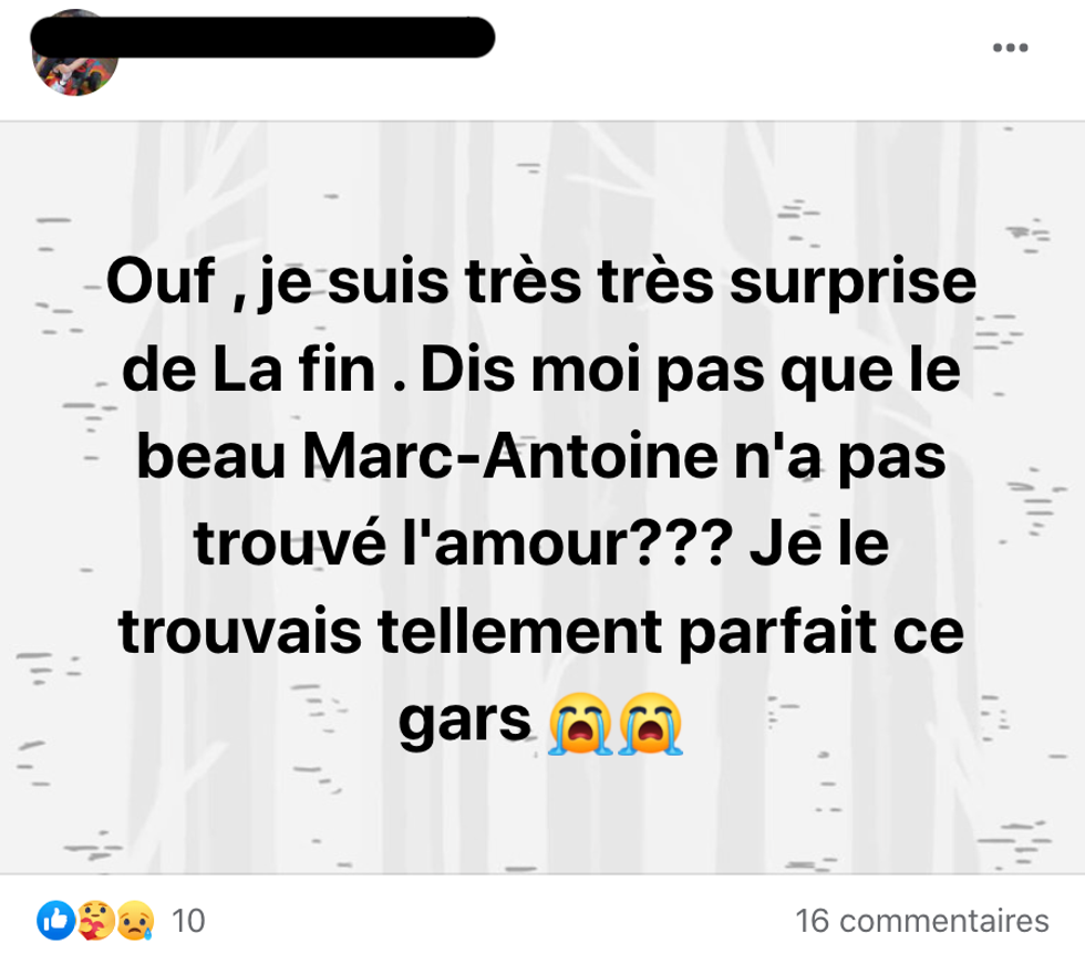 R\u00e9actions \u00e0 L'amour est dans le pr\u00e9 sur Facebook.