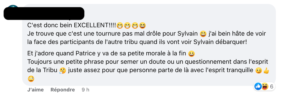 R\u00e9actions \u00e0 la \u00ab twist \u00bb de Survivor.