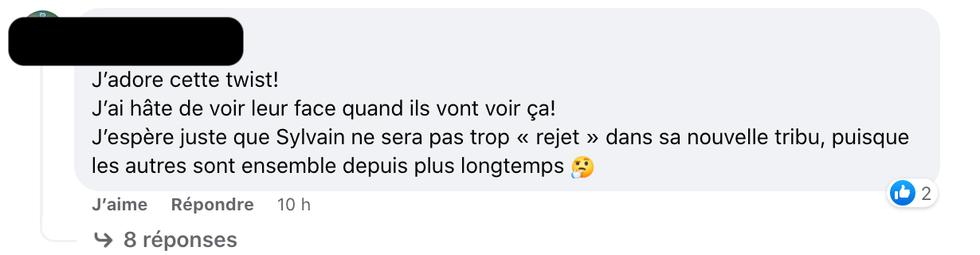 R\u00e9actions \u00e0 la \u00ab twist \u00bb de Survivor.
