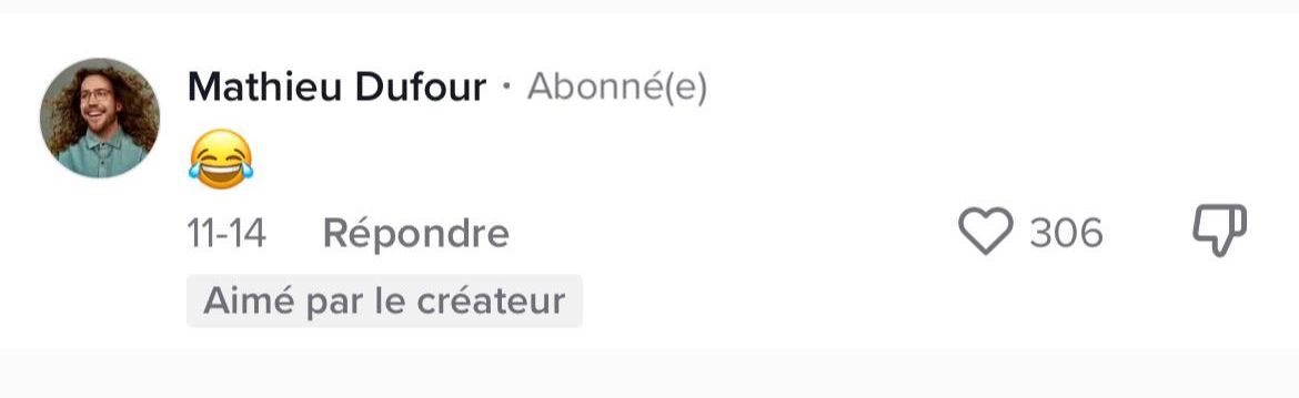 R\u00e9actions \u00e0 la vid\u00e9o sur TikTok.