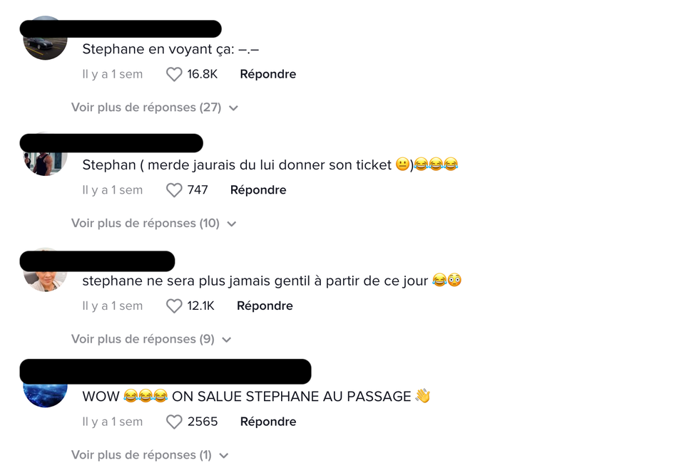 R\u00e9actions \u00e0 la vid\u00e9o sur TikTok.