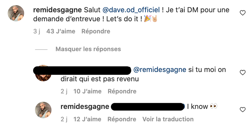 R\u00e9mi Desgagn\u00e9 commente l'absence de Dave d'OD.