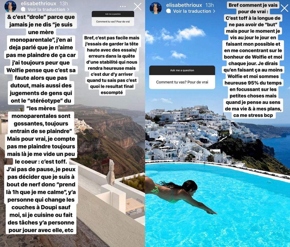 R\u00e9ponse d'\u00c9lisabeth Rioux sur Instagram.
