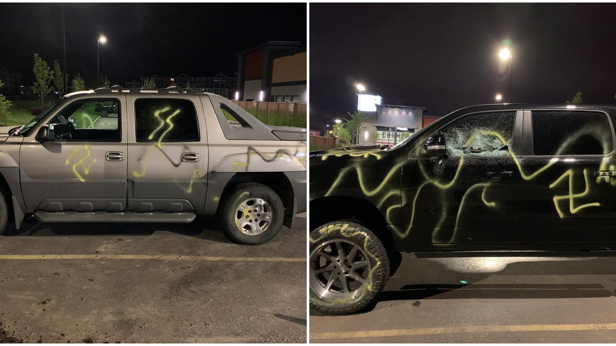 Racist Vandalism In Edmonton: Several Vehicles Defaced With Racist Symbols & Slurs