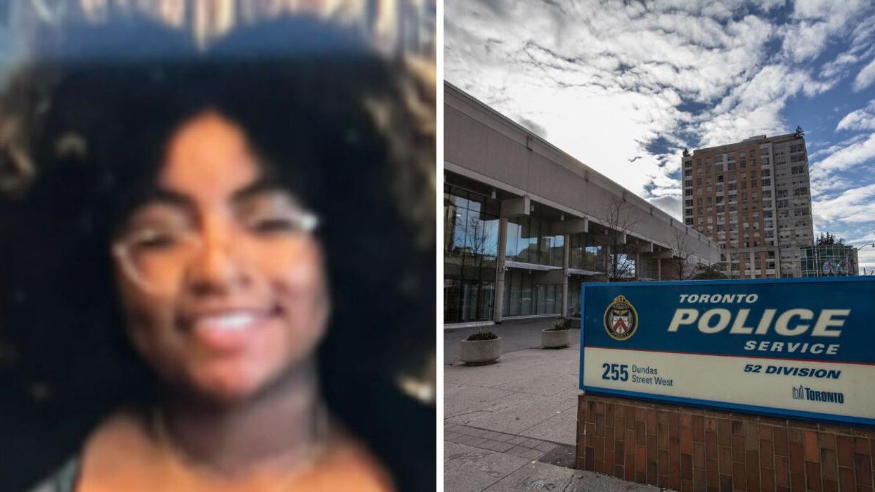 Rahmya Cottrell. Right: Toronto Police Service 52 Division.