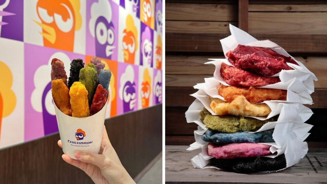 Rainbow chicken cutlets from Chickaron.